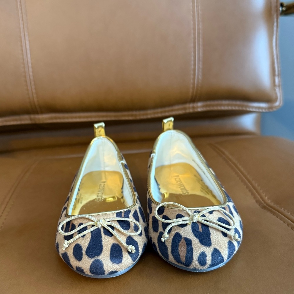 J. Crew Crewcuts Big Kids Brown Leopard Ballet Flats Size 8